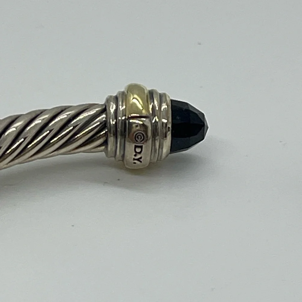 David Yurman Classic Cable Bracelet in Sterling Silver with 14k Yellow Gold - Picture 5 of 12